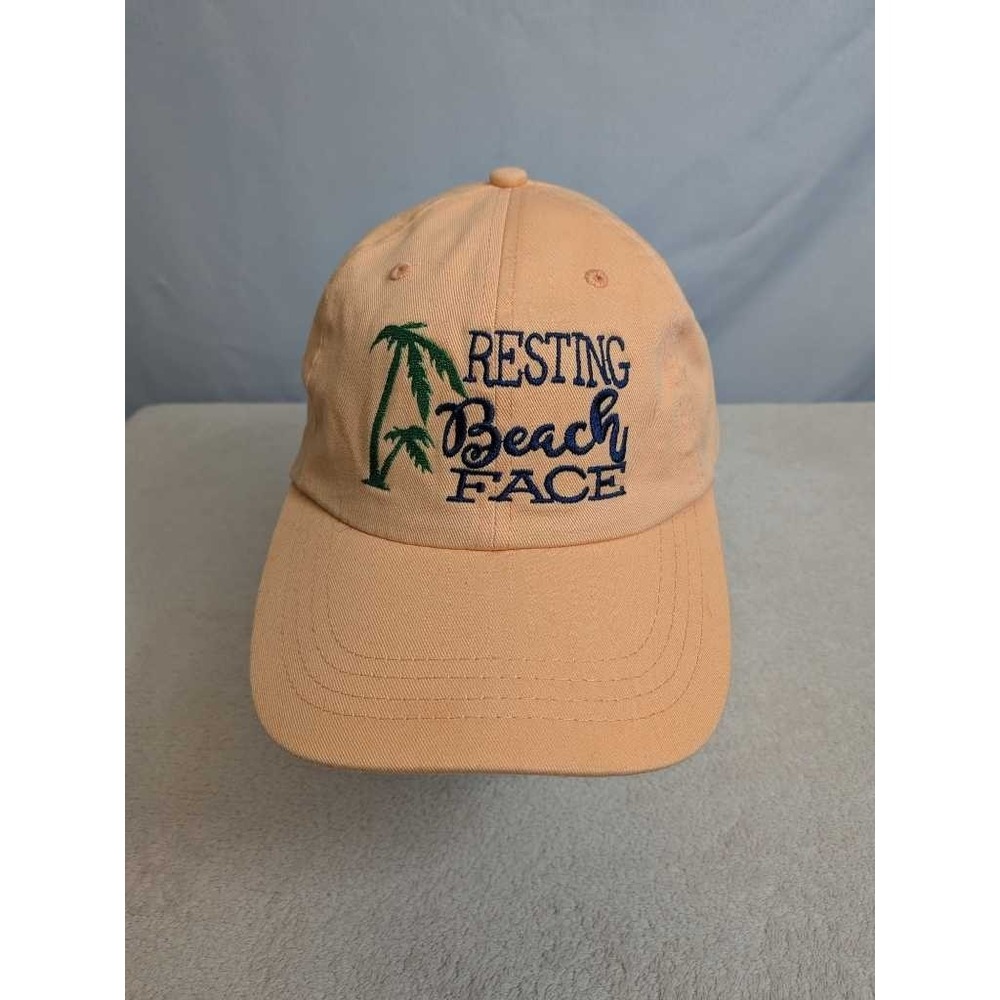 Paramount Apparel Beach Face Baseball Cap Destin Florida Palm Tree Pink S/M